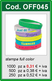 Braccialetti personalizzati in silicone 
